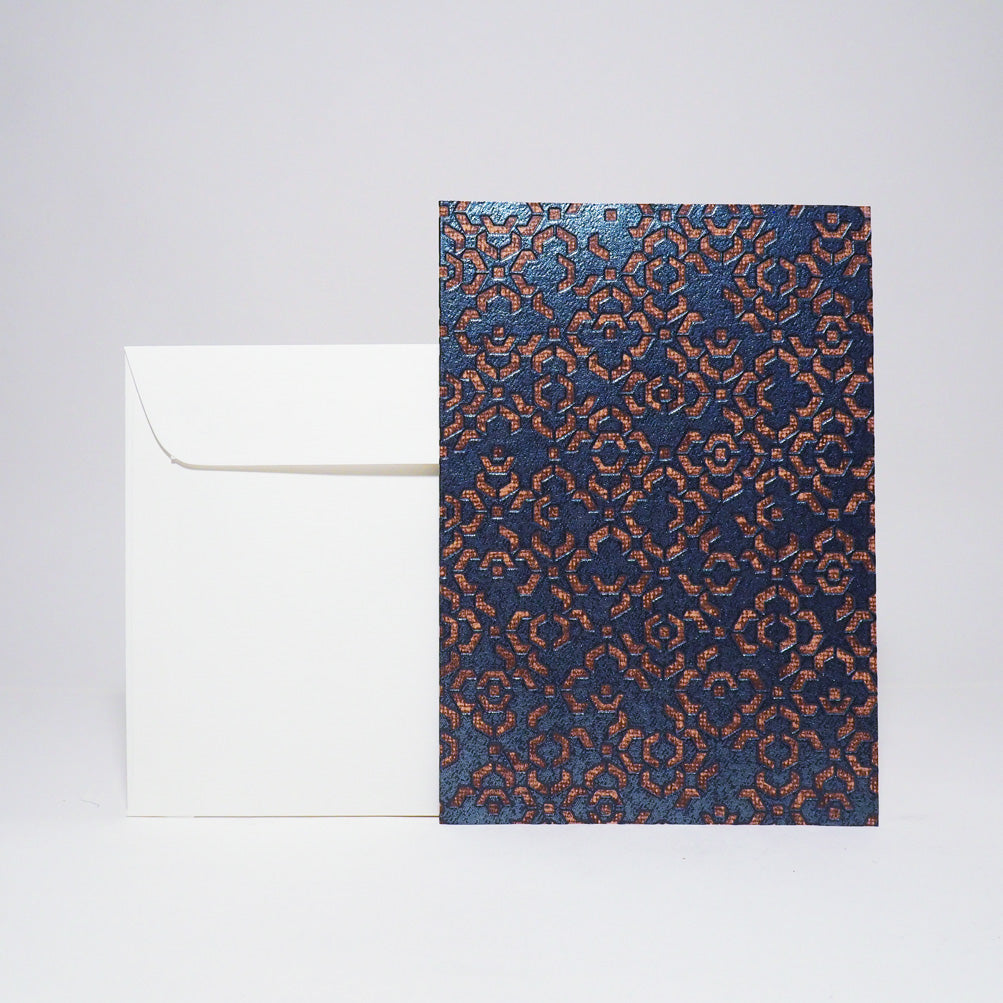 Grusskarte A5 mit Kuvert und Einlageblatt von Atelier 1818, Design Marrakesch blue