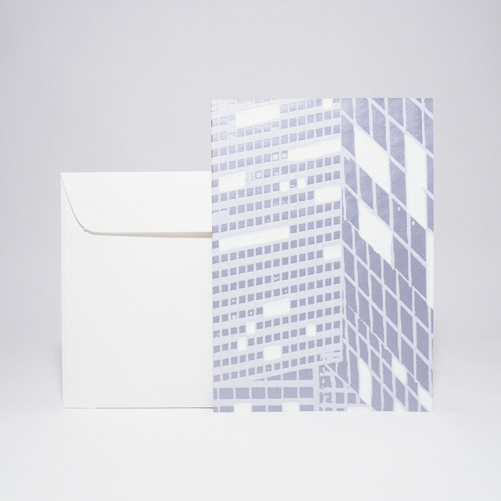 Grusskarte A5 mit Kuvert und Einlageblatt von Atelier 1818, Design Day & Night, fluorecent grey