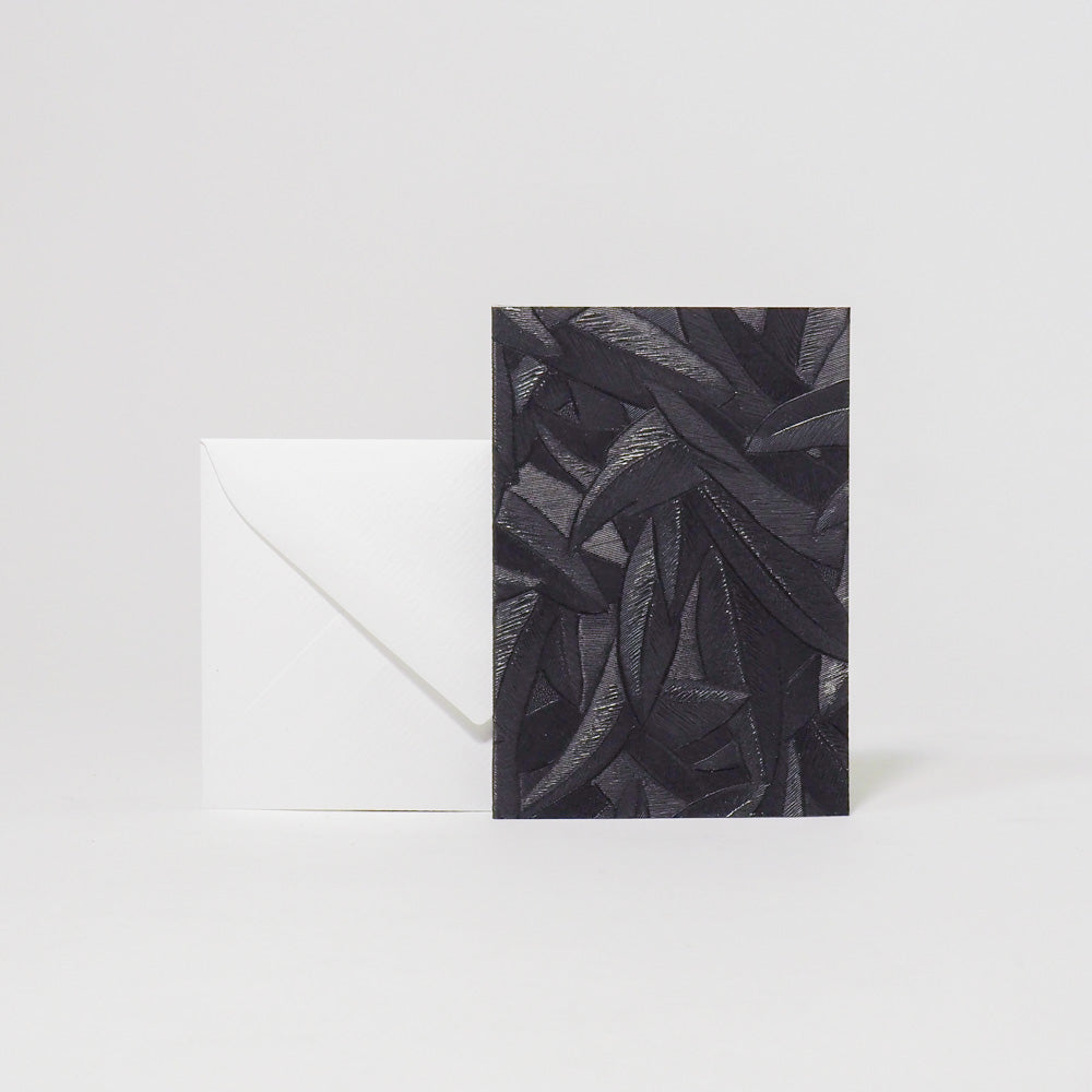Grusskarte  mit Kuvert und Beilageblatt Atelier 1818 A7 floral Glööckler black schwarz