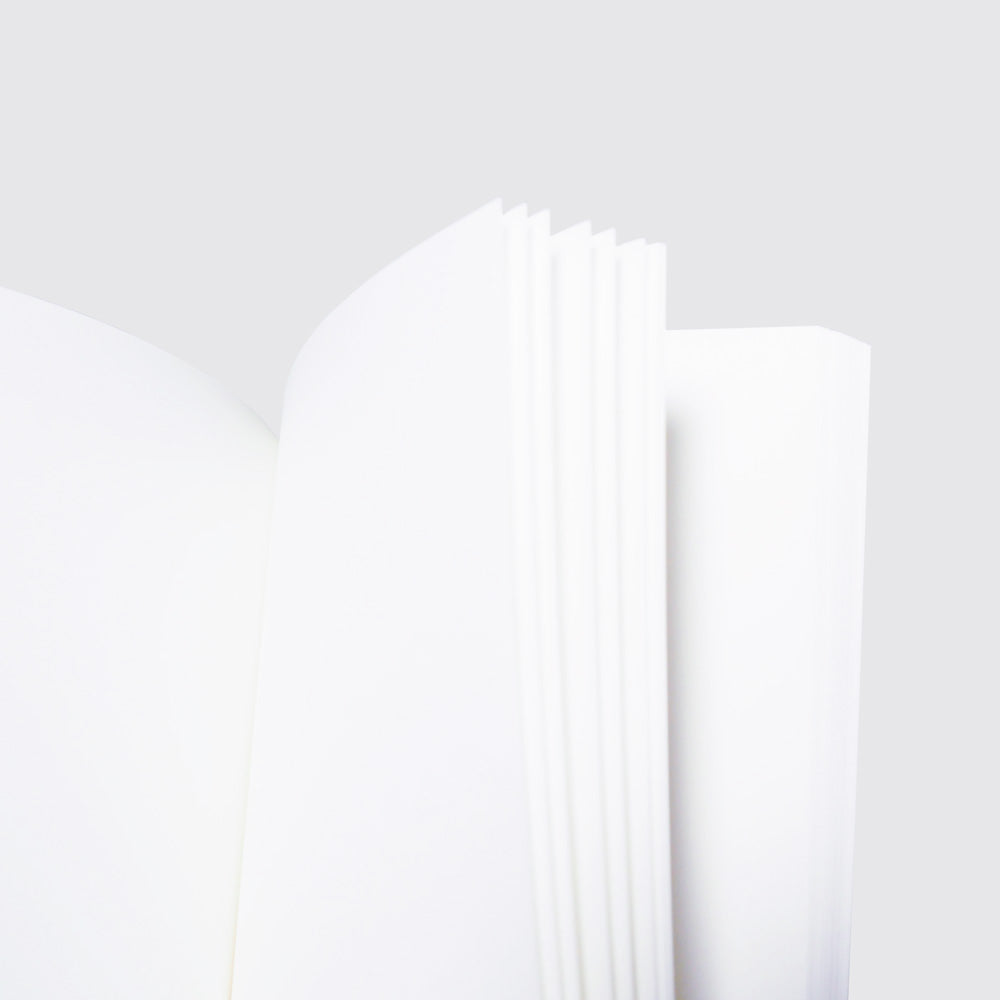 Inhalt Papier von einem Notizheft. Bio Top 3, 120 gm2, blanko