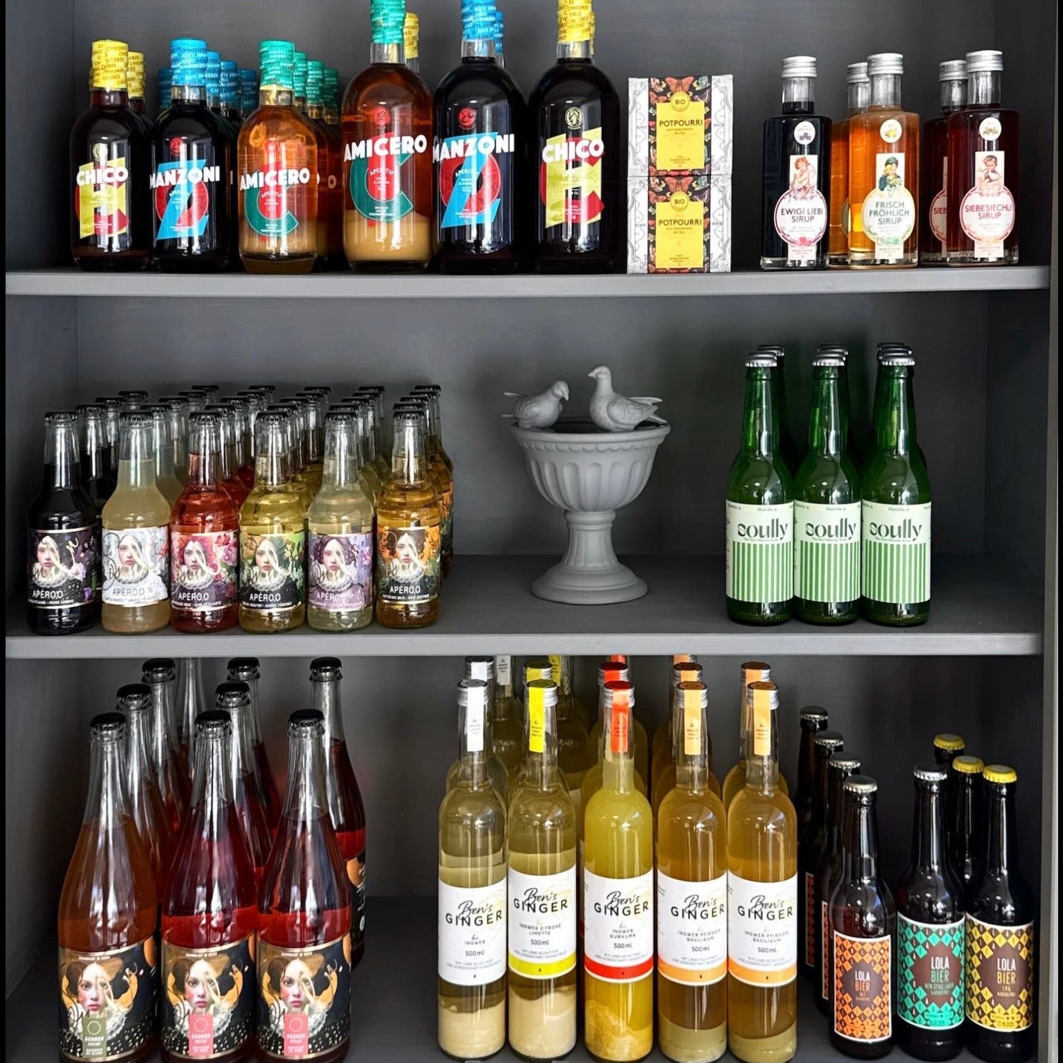 Die Getränke im Atelier1818, von Goba, Sonnen, Soully, Lola und Ben's Ginger