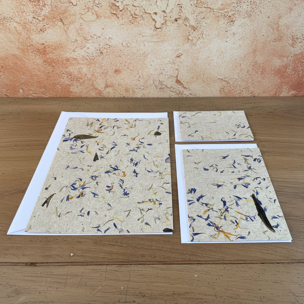 Grusskarten mit Kuvert A5, A6, A7 aus Naturmaterialien von Organoids Design Carpe Diem