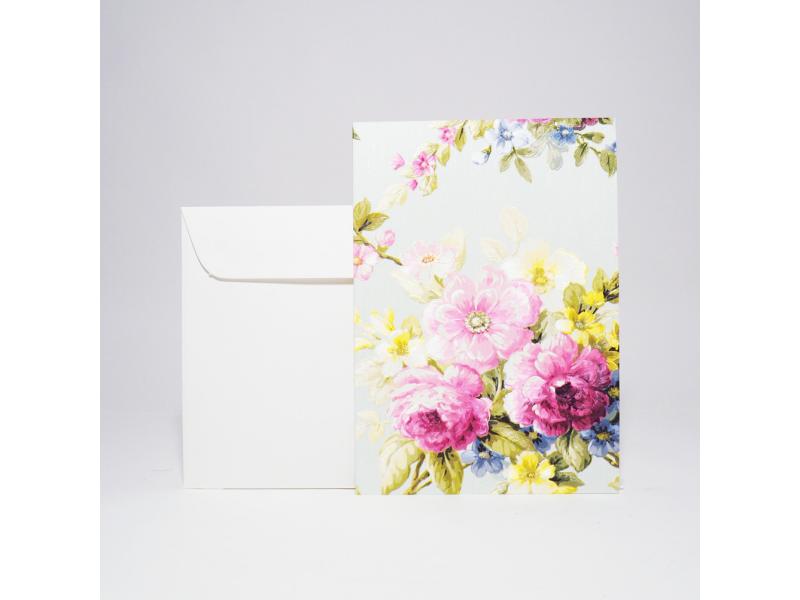 Hochwertige Grusskarte A5 vom Atelier 1818, handgefertigt in der Schweiz, inkl. Einlageblatt und Kuvert. Design Floral