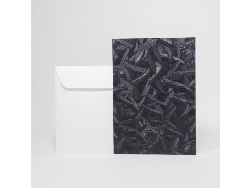 Hochwertige Grusskarte A5 vom Atelier 1818, handgefertigt in der Schweiz, inkl. Einlageblatt und Kuvert. Design Glööckler Floral Black
