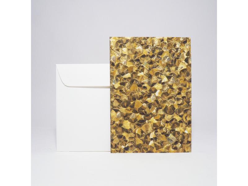 Hochwertige Grusskarte A5 vom Atelier 1818, handgefertigt in der Schweiz, inkl. Einlageblatt und Kuvert. Design glööckler Plume Gold