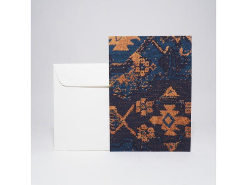 Hochwertige Grusskarte A5 vom Atelier 1818, handgefertigt in der Schweiz, inkl. Einlageblatt und Kuvert. Design Oriental Story Blue