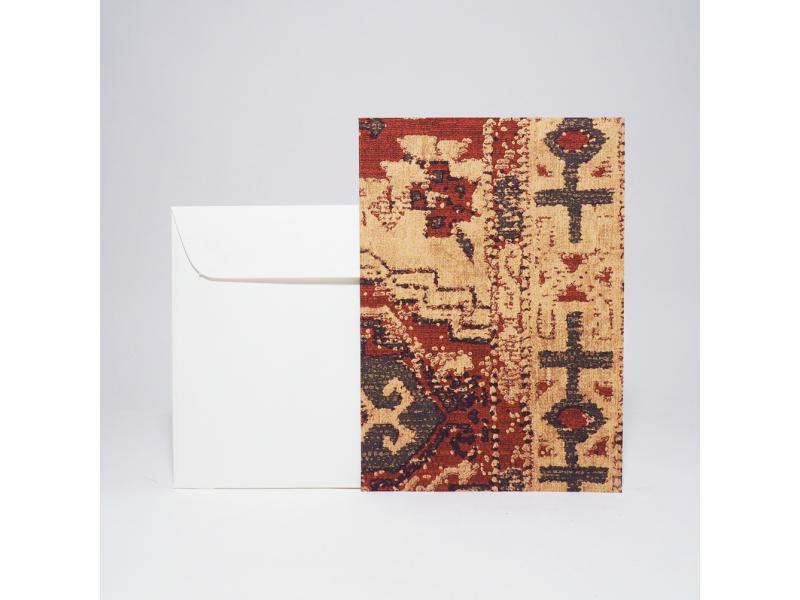 Hochwertige Grusskarte A5 vom Atelier 1818, handgefertigt in der Schweiz, inkl. Einlageblatt und Kuvert. Design Oriental Stor red