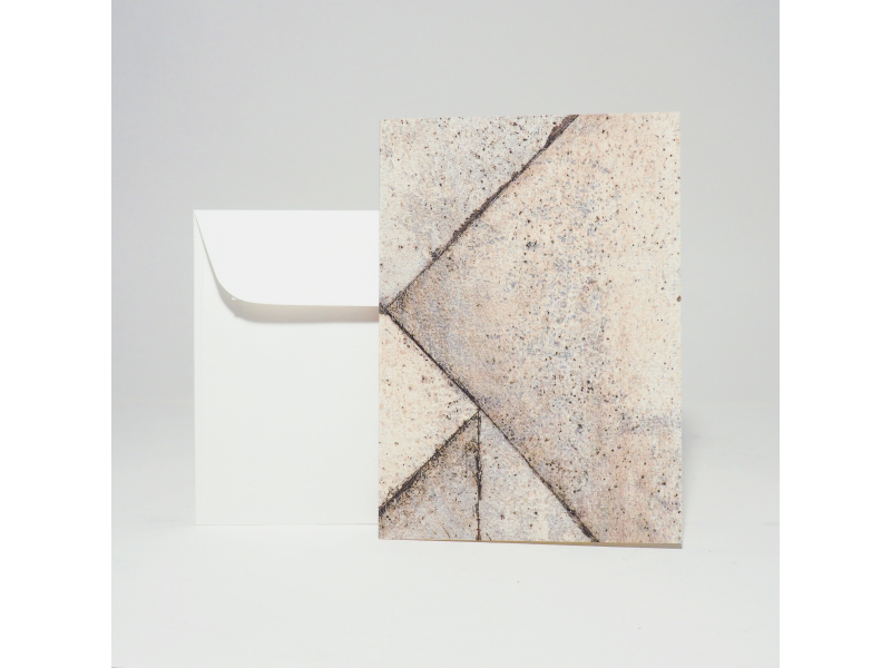 Hochwertige Grusskarte A6 vom Atelier 1818, handgefertigt in der Schweiz, inkl. Einlageblatt und Kuvert. Design Beton