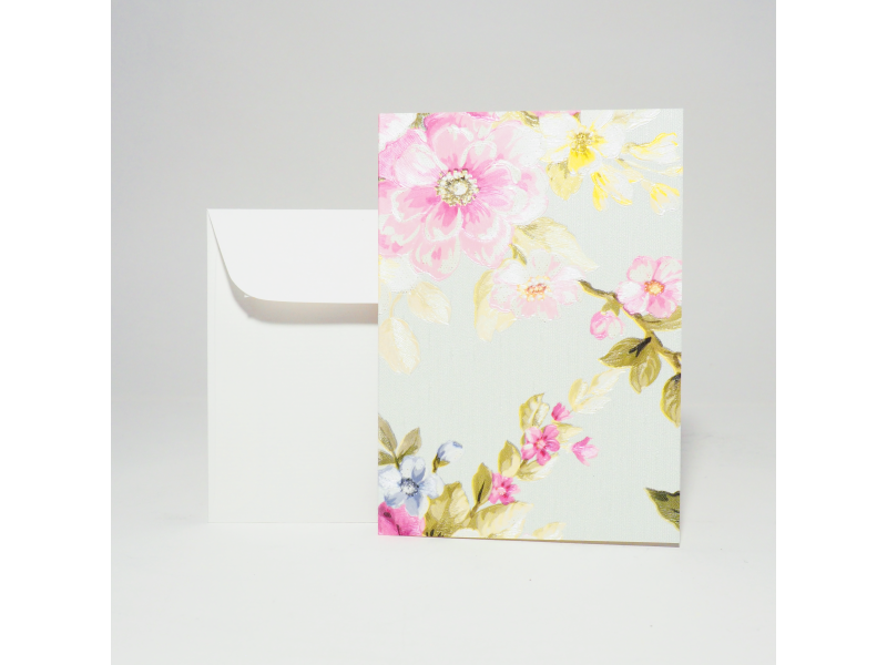 Hochwertige Grusskarte A6 vom Atelier 1818, handgefertigt in der Schweiz, inkl. Einlageblatt und Kuvert. Design Floral