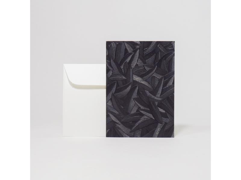 Hochwertige Grusskarte A6 vom Atelier 1818, handgefertigt in der Schweiz, inkl. Einlageblatt und Kuvert. Design Glööckler Floral Black