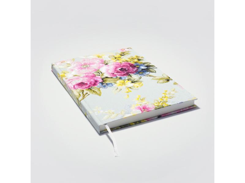 Von Hand produziertes Notizbuch A5 vom Atelier 1818 – kombiniert traditionelle Buchbindekunst mit moderner, fühlbarer Ästhetik. Design Floral