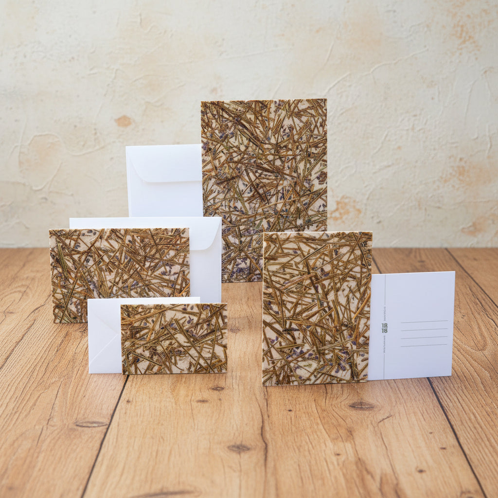 Grusskarten mit Kuvert A5, A6, A7 aus Naturmaterialien von Organoids Design Lavendel