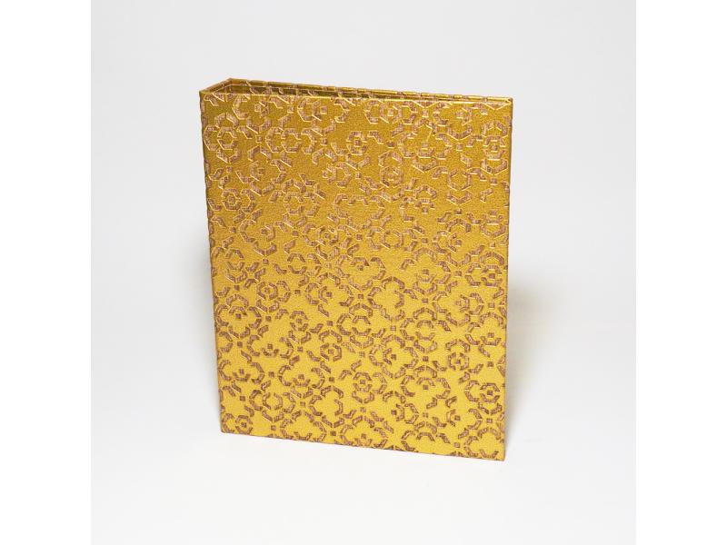 Hochwertiger A5 Ringordner vom Atelier 1818 zur stilvollen Aufbewahrung besonderer Dokumente, handgefertigt aus edlem Materialien, Design Marrakesch Gogld