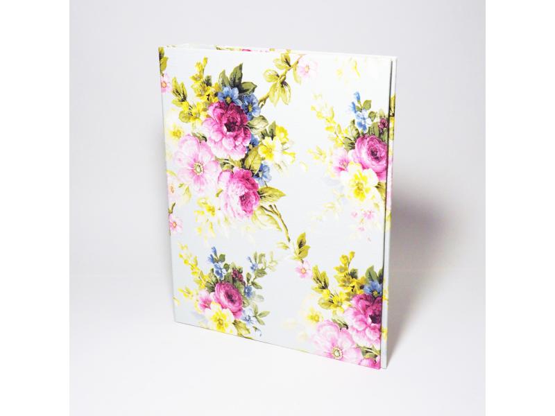 Hochwertiger A4 Ringordner vom Atelier 1818 zur stilvollen Aufbewahrung besonderer Dokumente, handgefertigt aus edlem Materialien, Design Floral