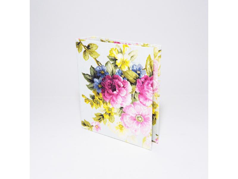 Hochwertiger A6 Ringordner vom Atelier 1818 zur stilvollen Aufbewahrung besonderer Dokumente, handgefertigt aus edlem Materialien, Design Floral
