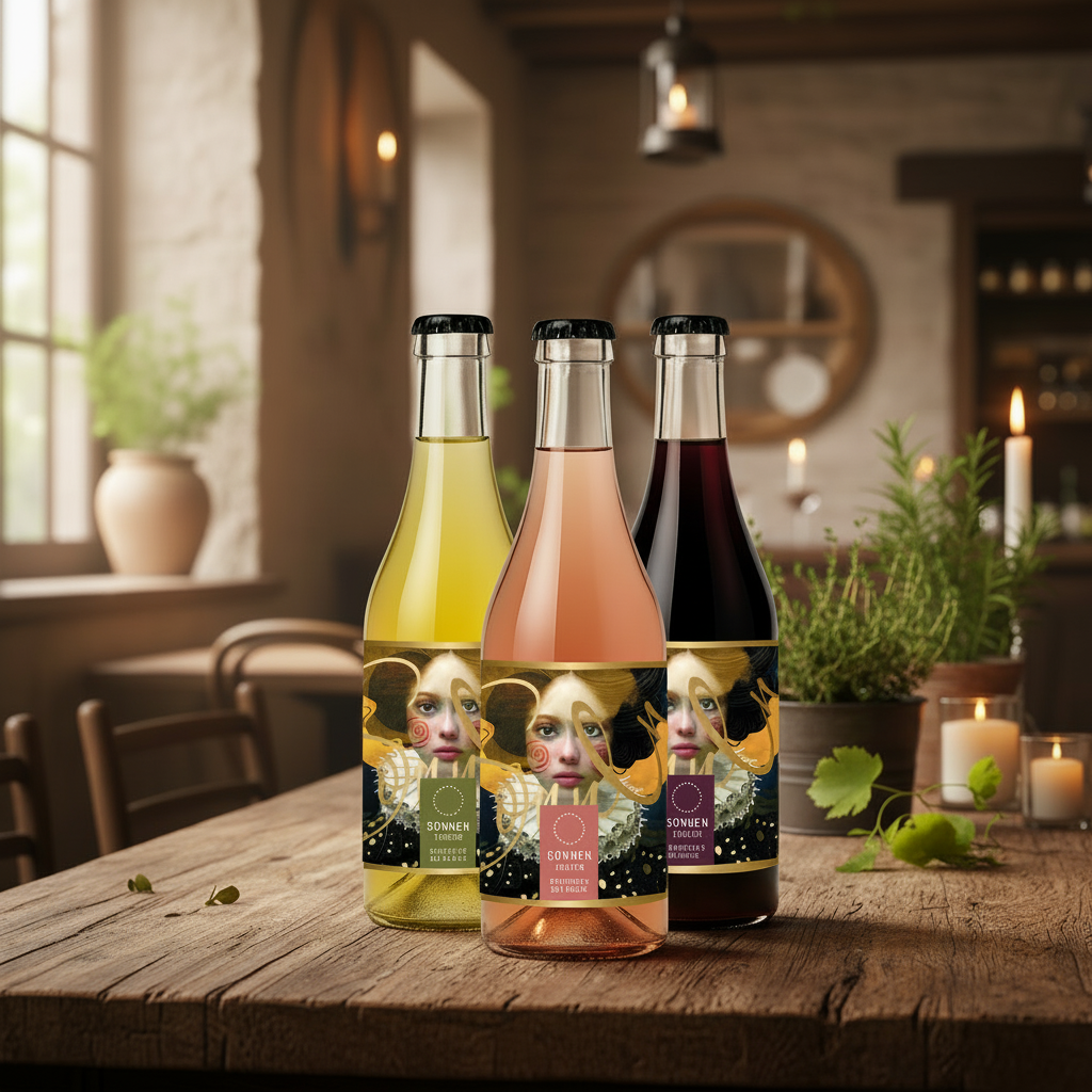Verjus Flaschen von Sonnen, weiss, Rosé und Rot