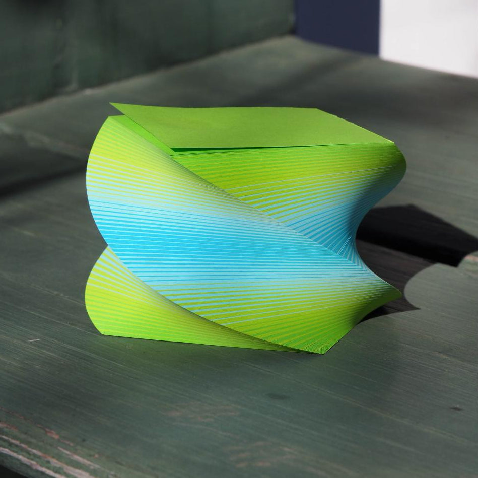 Twister Bloc, Grün Blau, von Hand gedreht in der Schweiz